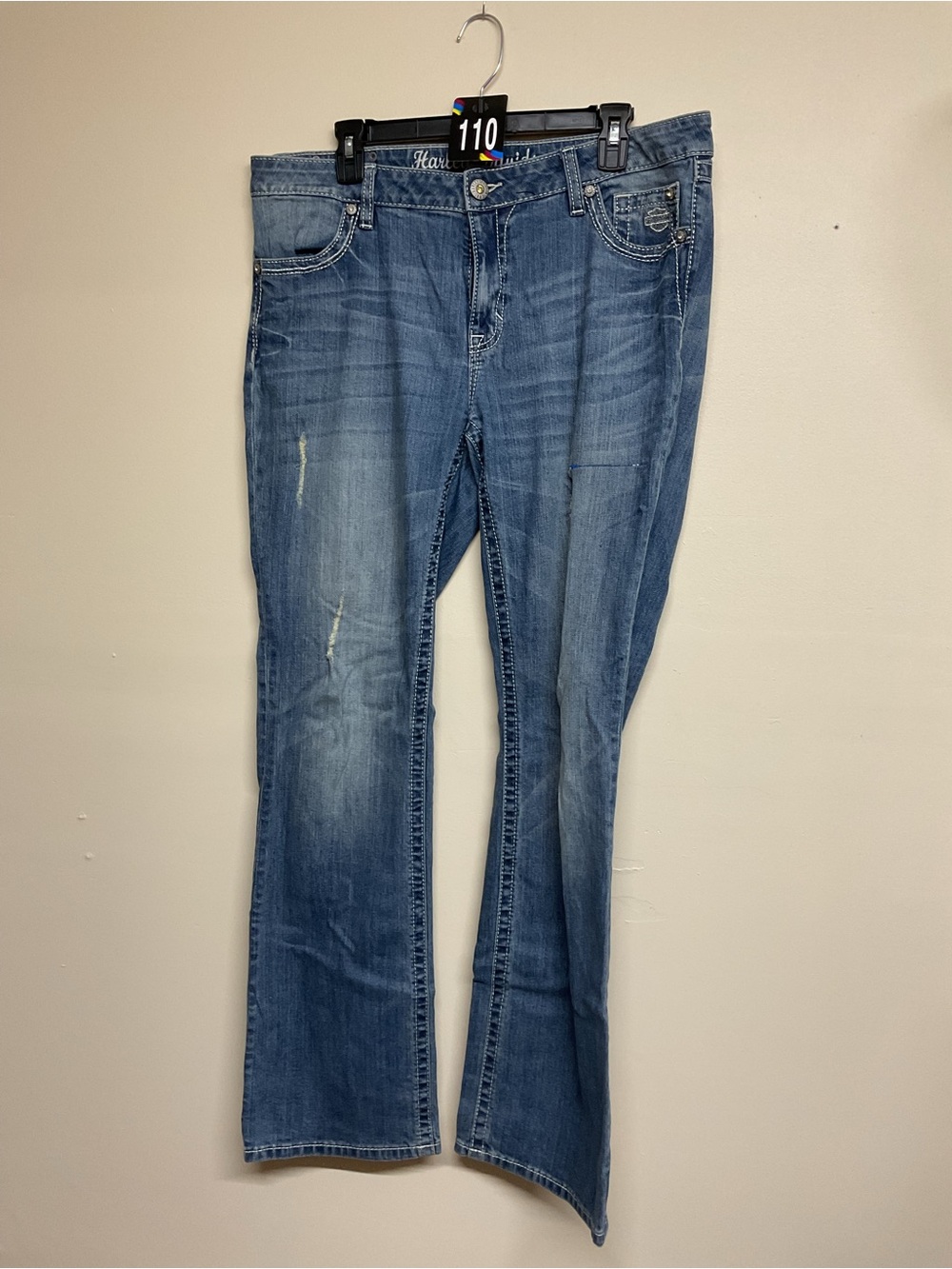 Harley-Davidson Women's Faded Blue Flare Jeans